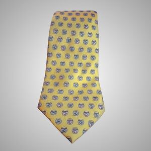 Bird Dog Bay Mens Silk Tie Yellow A Bit Fishy Fishbowl Print Classic Neckwear